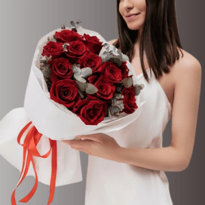 12 red rose bouquet delivery in antalya